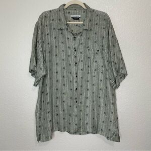 Firethorn 100% Silk Chinese Dragon Printed Button Down Men’s Shirt